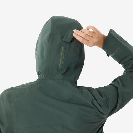 Куртка жіноча NH500 для туризму водонепроникна зелена