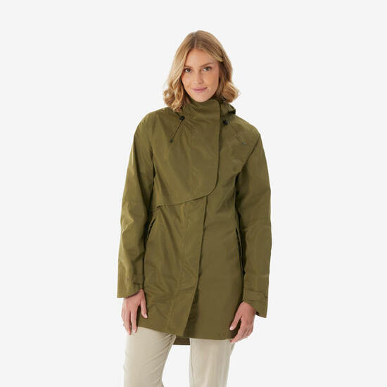 Veste longue imperméable femme, NH500