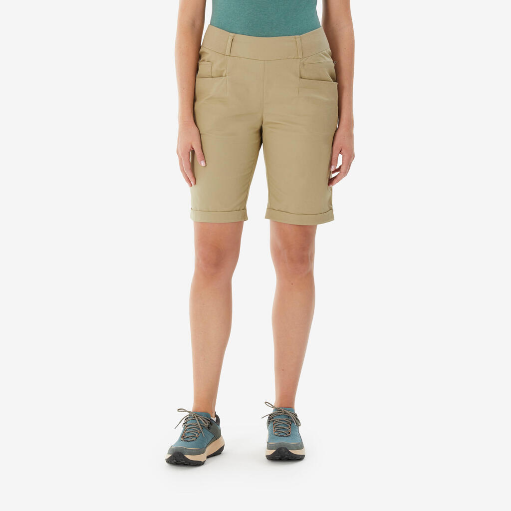 Women’s hiking bermuda shorts, NH500 - Beige