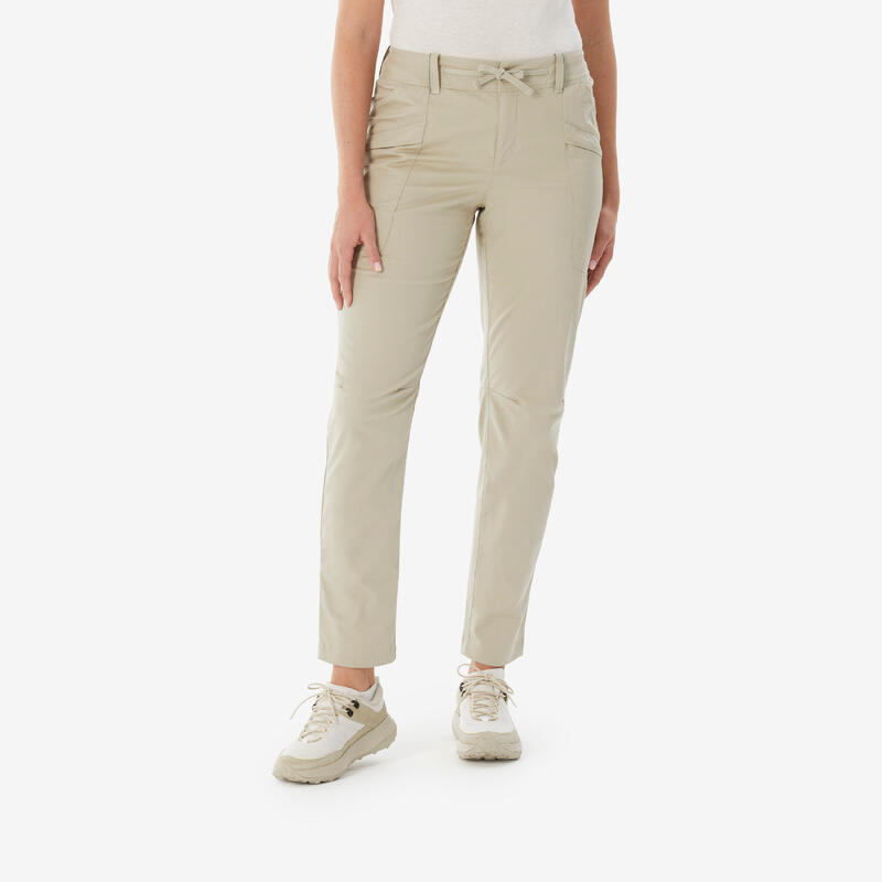 Pantalon Regular pentru Drumeție NH500 Bej Damă
