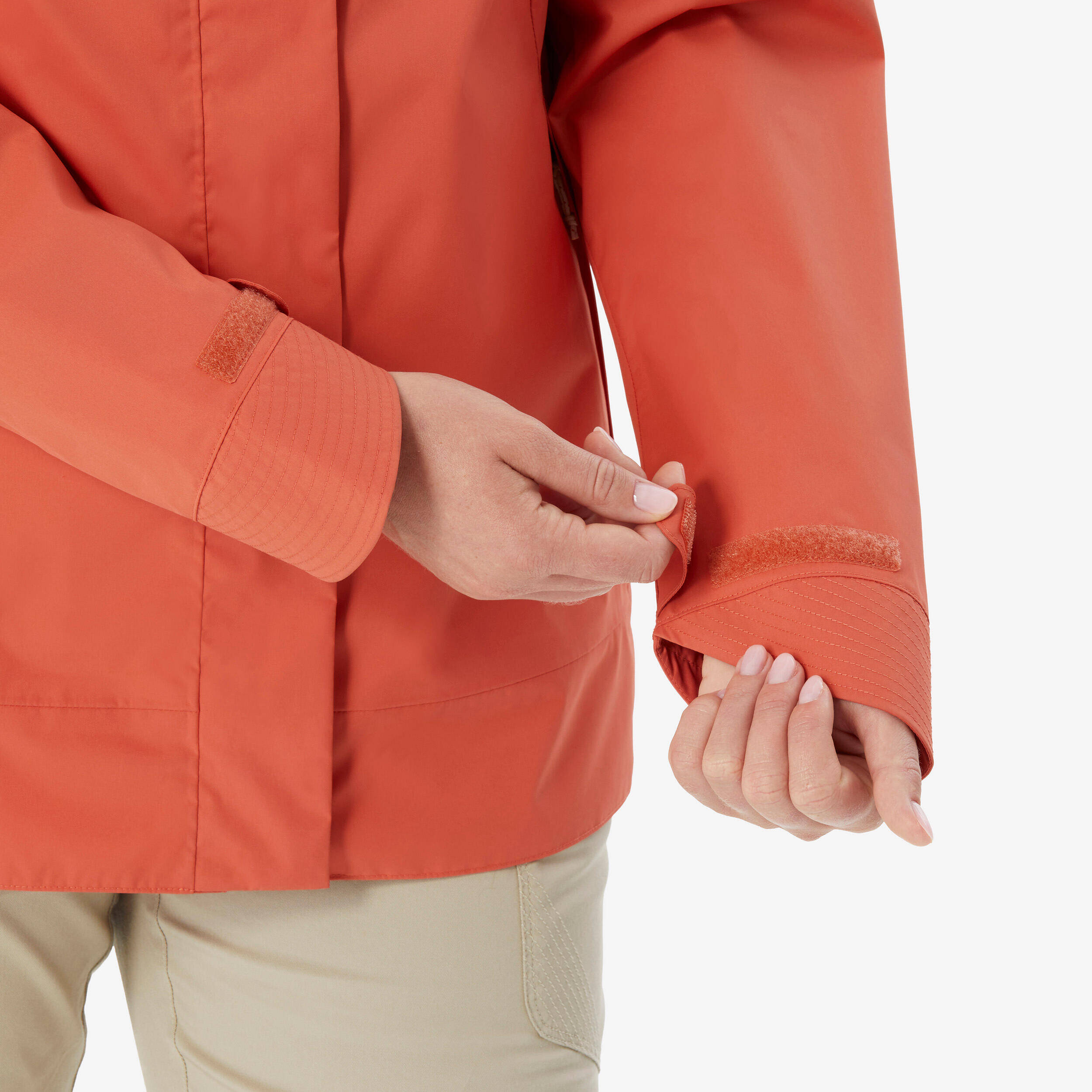 Women’s Waterproof Hiking Jacket, NH500 - Orange -  5