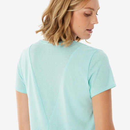 Футболка жіноча NH500 для туризму блакитна