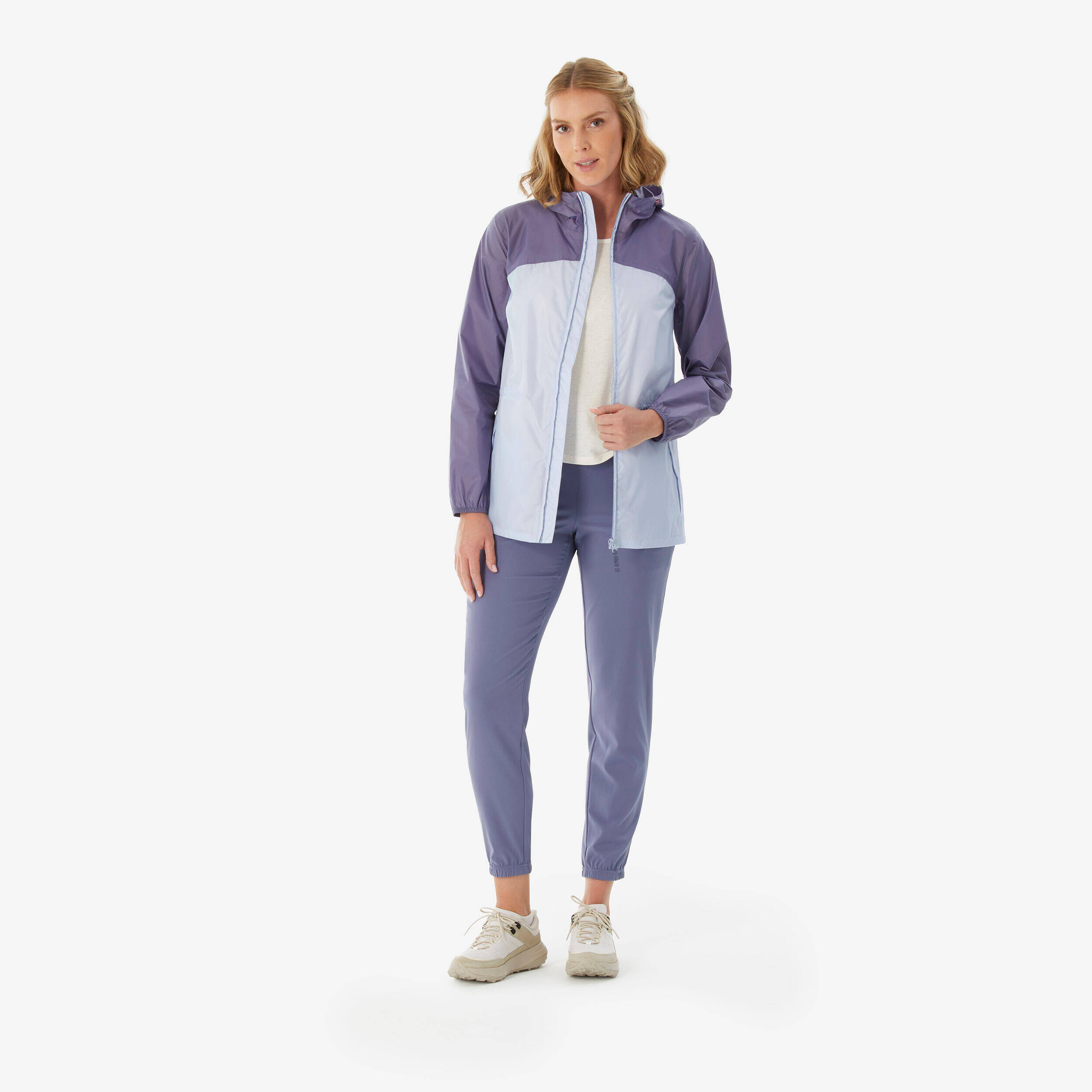 Women’s windproof and water-repellent hiking jacket, Raincut Full Zip - Purple -  2