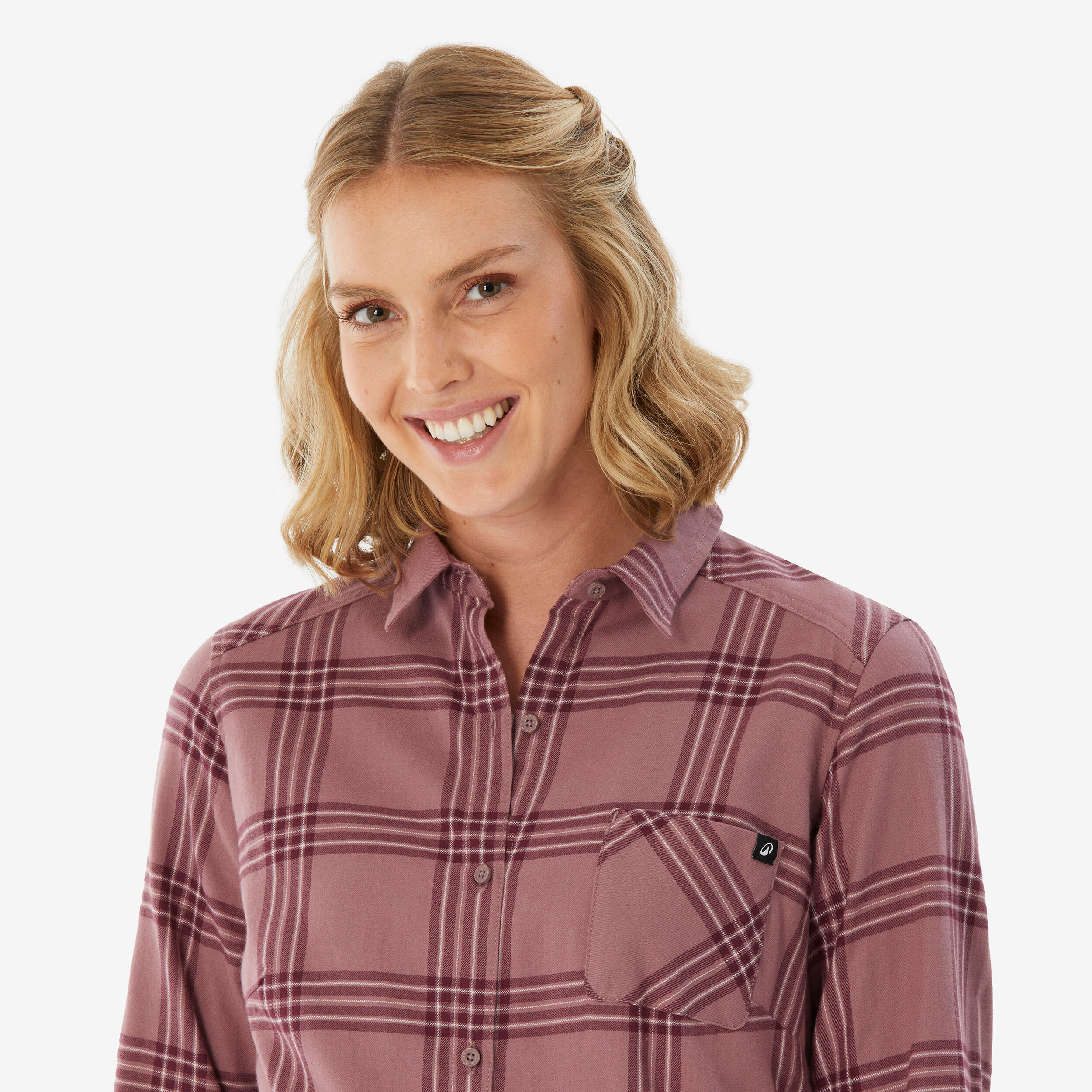 Chemise de voyage manches longues chaude femme, TRAVEL 100 violet 9/9