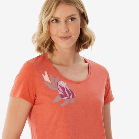 Футболка жіноча NH500 для туризму помаранчева
