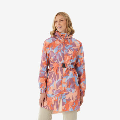 Giacca montagna donna RAINCUT LONG impermeabile azzurra