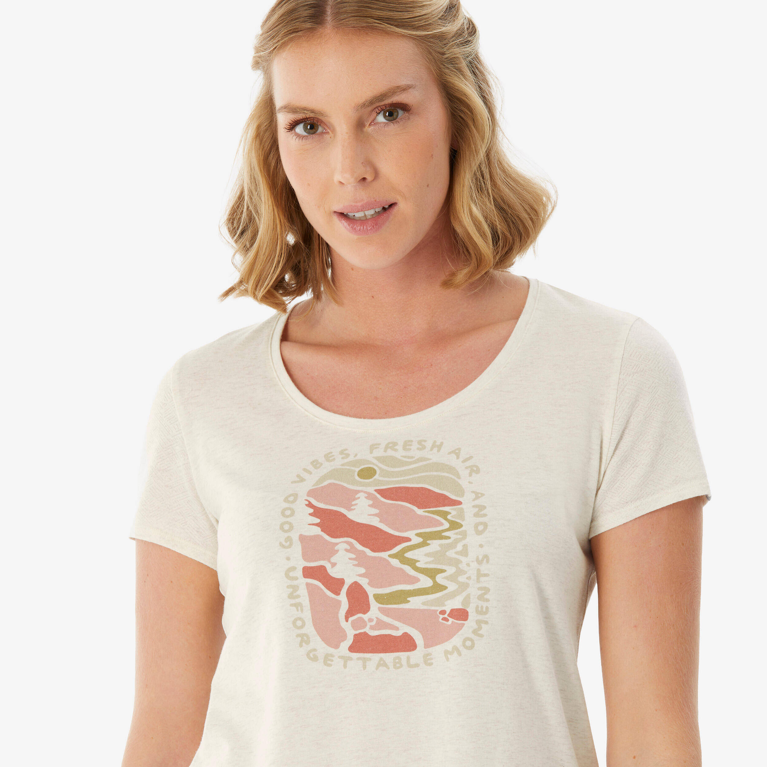 Women’s hiking T-shirt, NH500 - White -  5