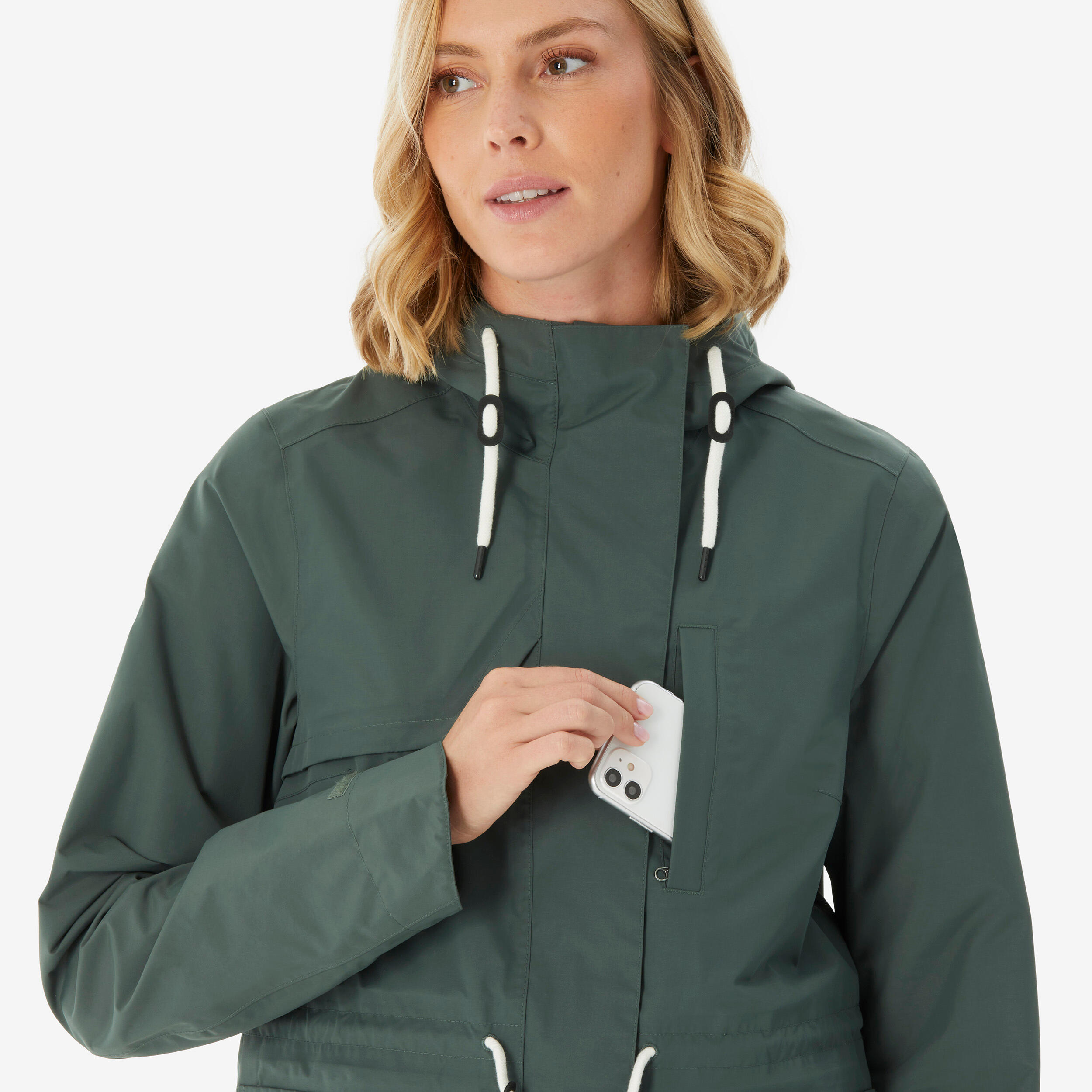 Manteau de randonnée imperméable femme, NH 500 7/10