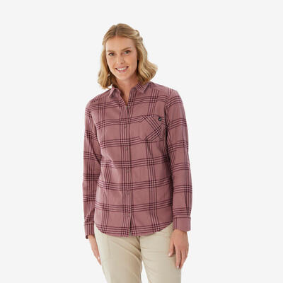 Camicia trekking donna TRAVEL 100 viola
