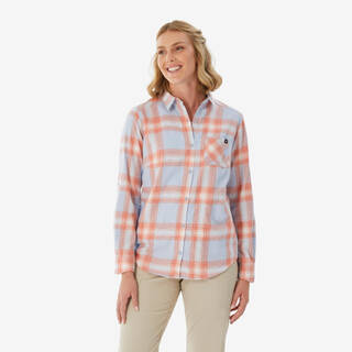 Women’s long-sleeved travel shirt, TRAVEL 100 - Purple