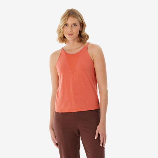 Débardeur de randonnée femme, NH500 orange