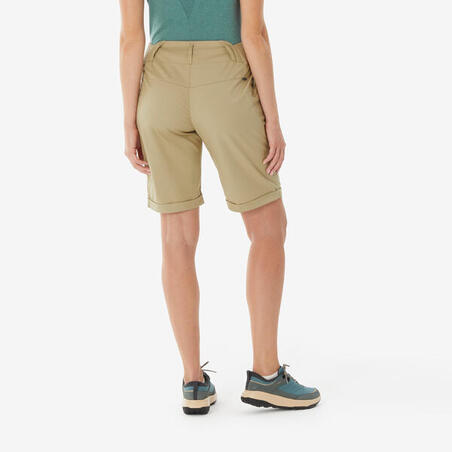 Шорти-бермуди жіночі NH500 для туризму бежеві