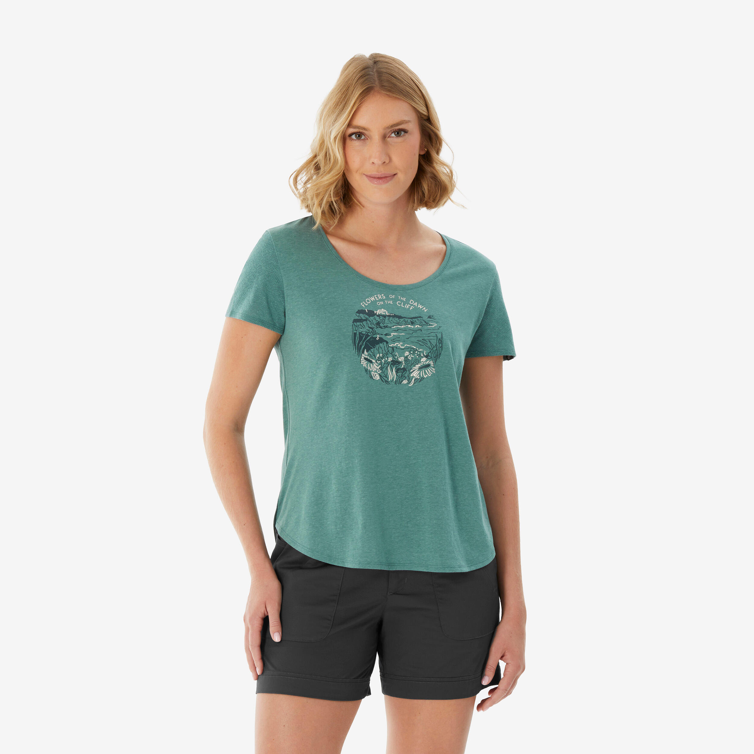 Women's Hiking T-shirt NH500 - Green