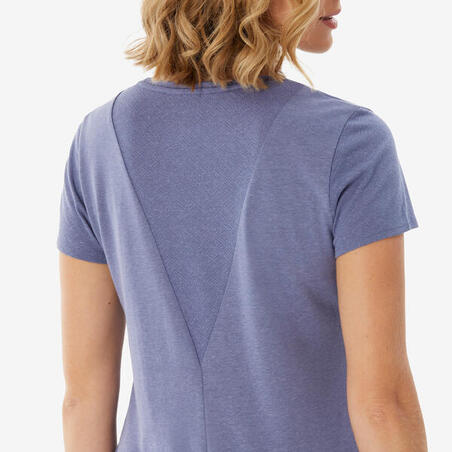 Футболка жіноча NH500 для туризму фіолетова