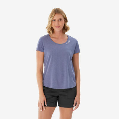 T-shirt montagna donna NH500 viola