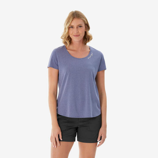 Camiseta de montaña y trekking manga corta Mujer Quechua NH500