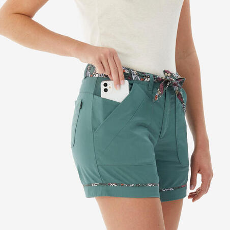 Шорти жіночі NH500 для туризму зелені