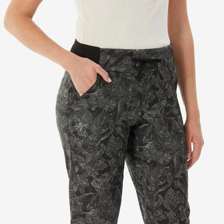 Штани жіночі NH100 для туризму чорні