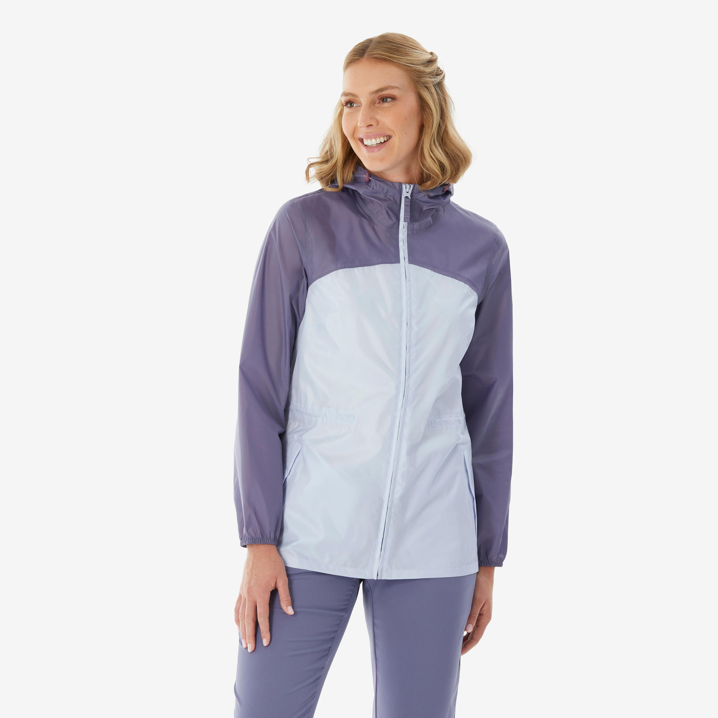 Women’s windproof and water-repellent hiking jacket, Raincut Full Zip - Purple-image-23