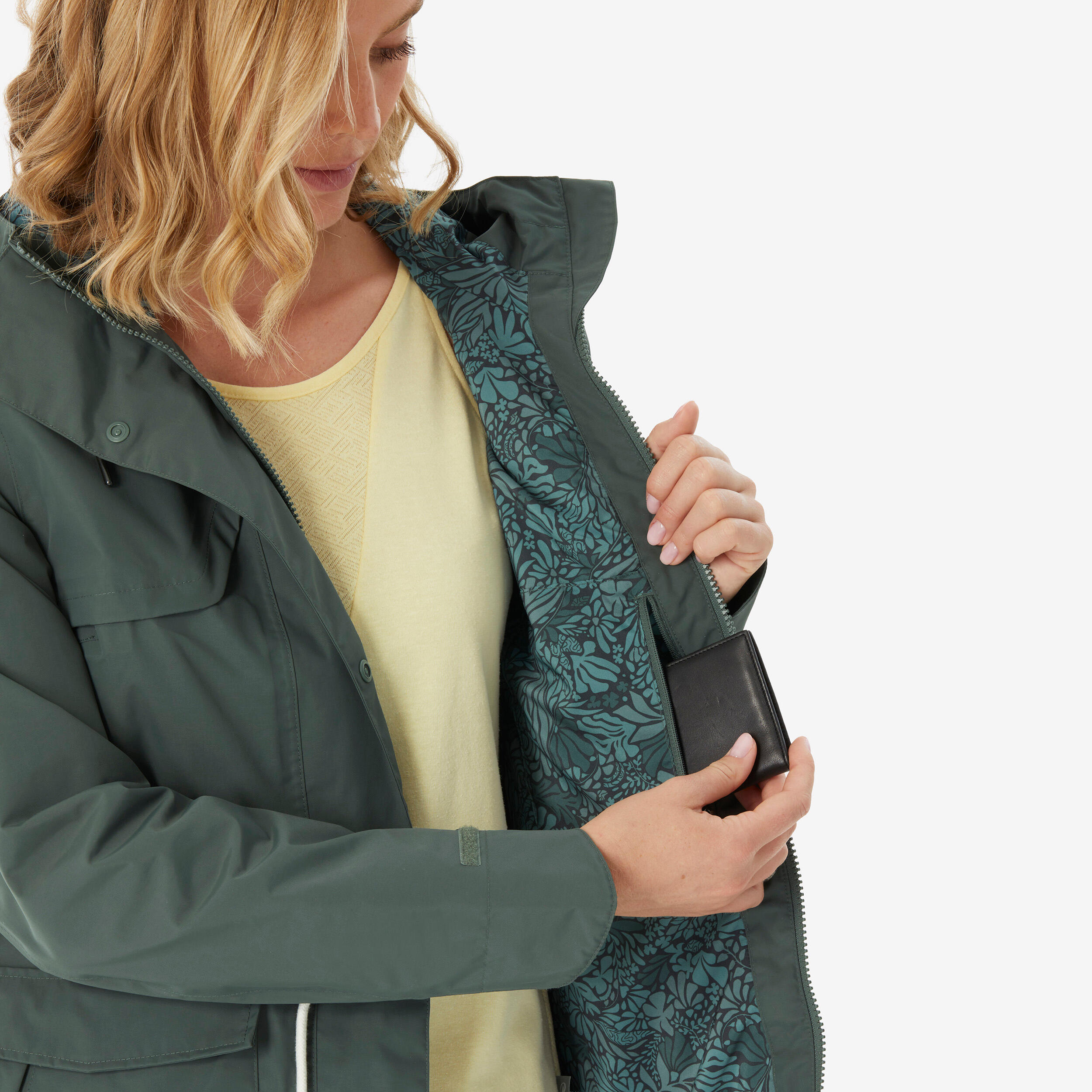 Manteau de randonnée imperméable femme, NH 500 8/10