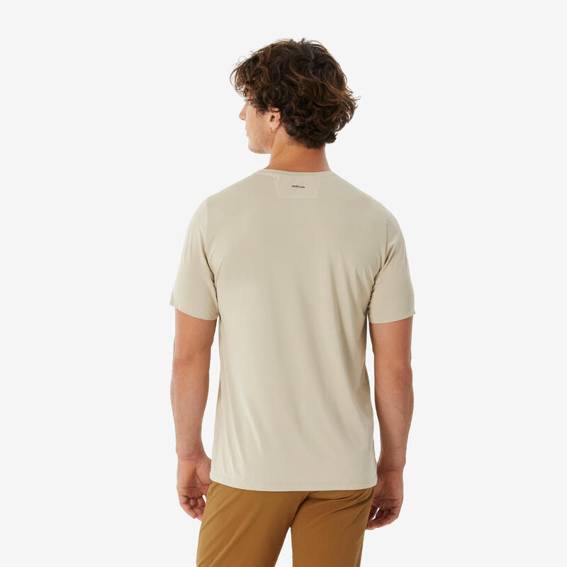 Erkek Outdoor Kısa Kollu Tişört - Bej - MH500