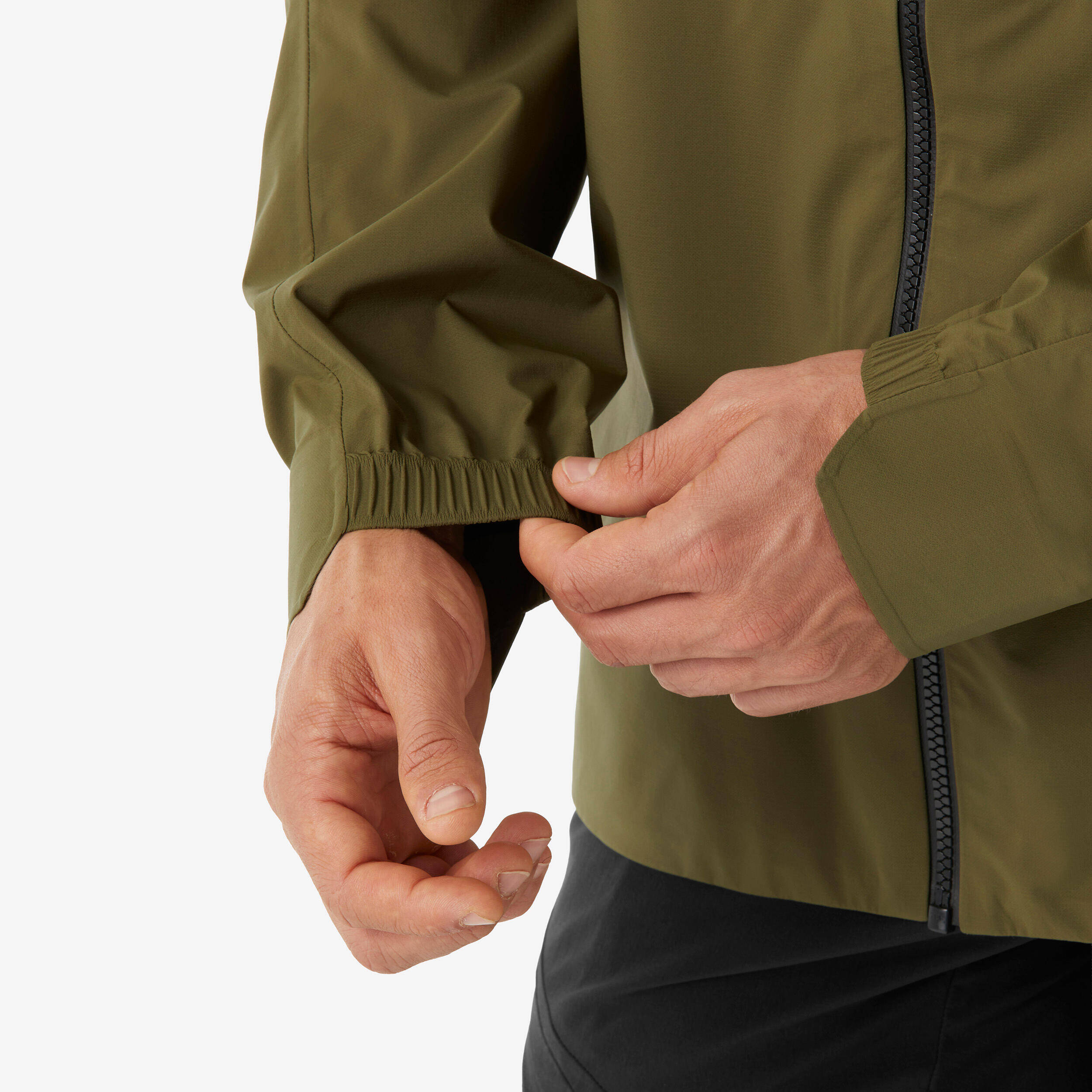 Men’s lightweight and waterproof hiking jacket , MH500 Light Green -  5
