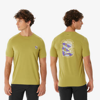 Men’s short-sleeved mountain hiking T-shirt, MH500 - Khaki