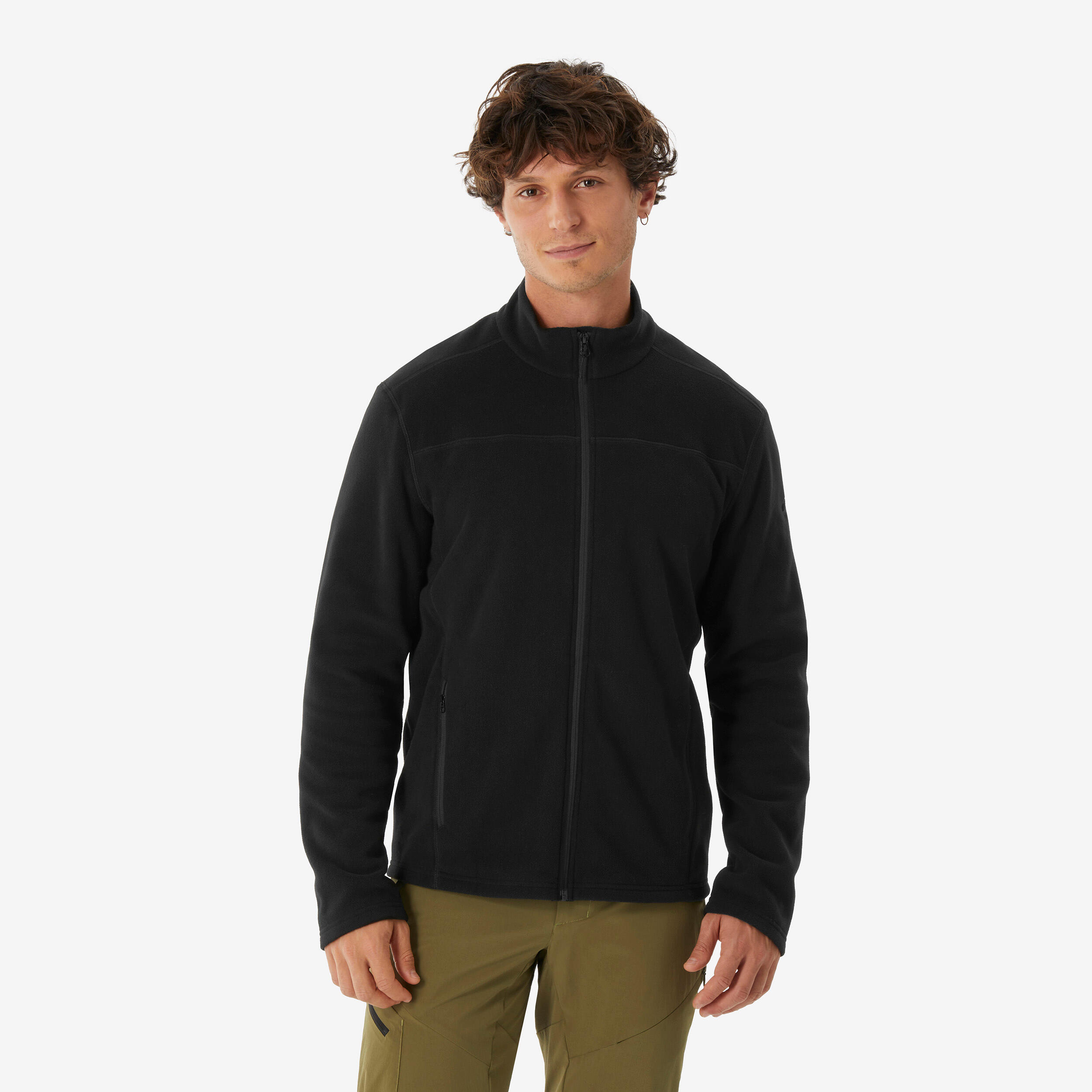 Men’s Fleece Hiking Jacket - MH 120 Black - QUECHUA