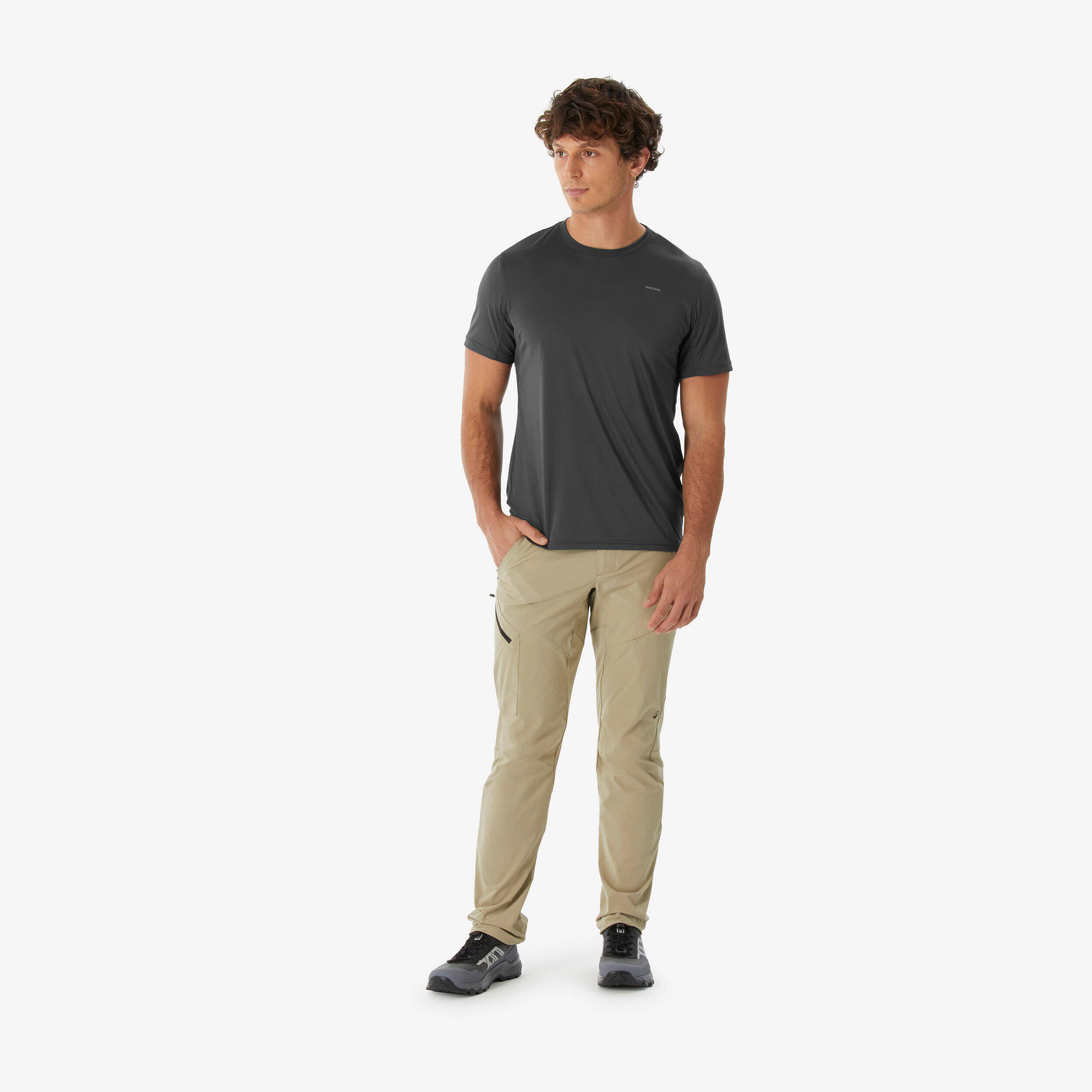 Men’s hiking trousers, MH500 - Beige -  2