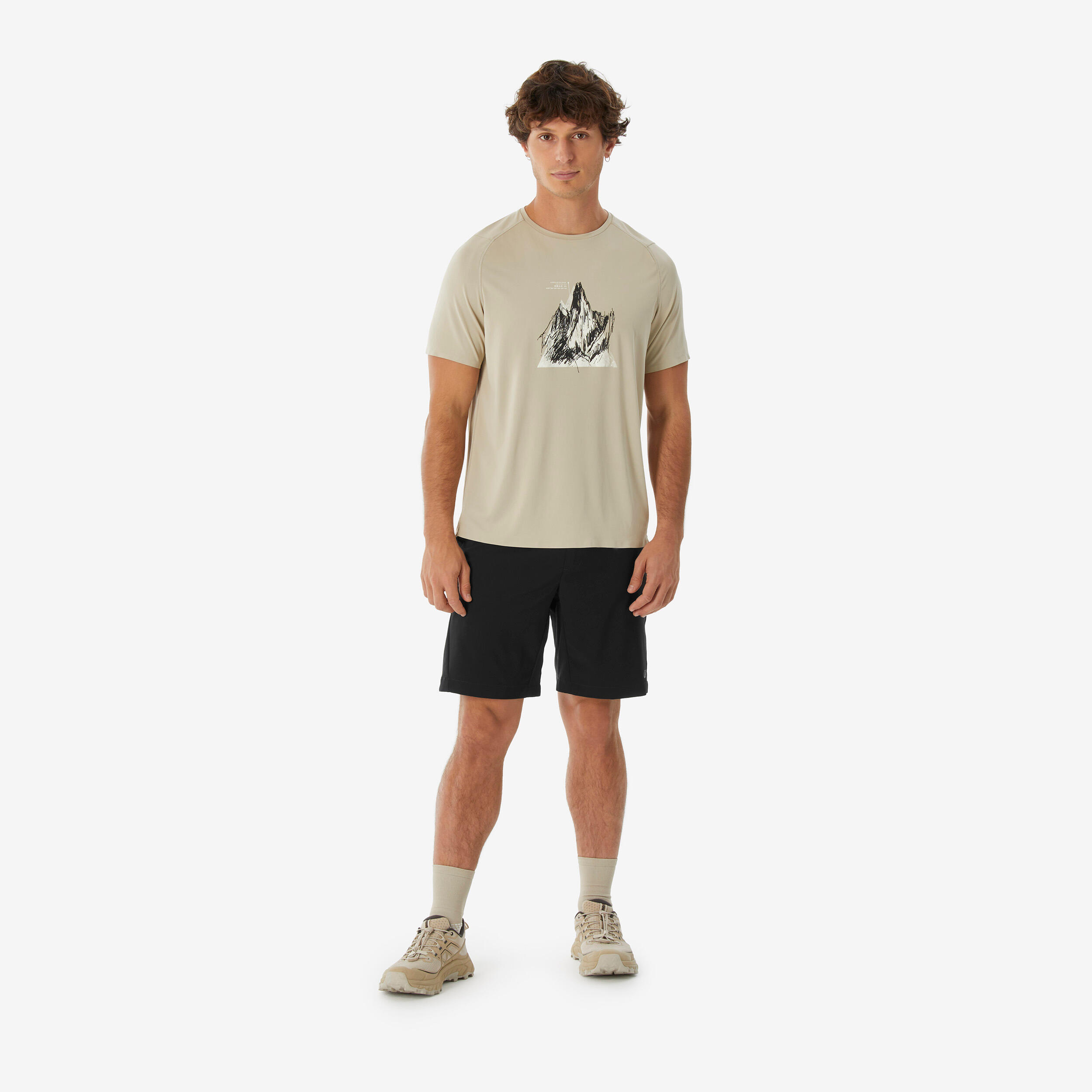 Men's hiking shorts MH100 ESSENTIAL - Black