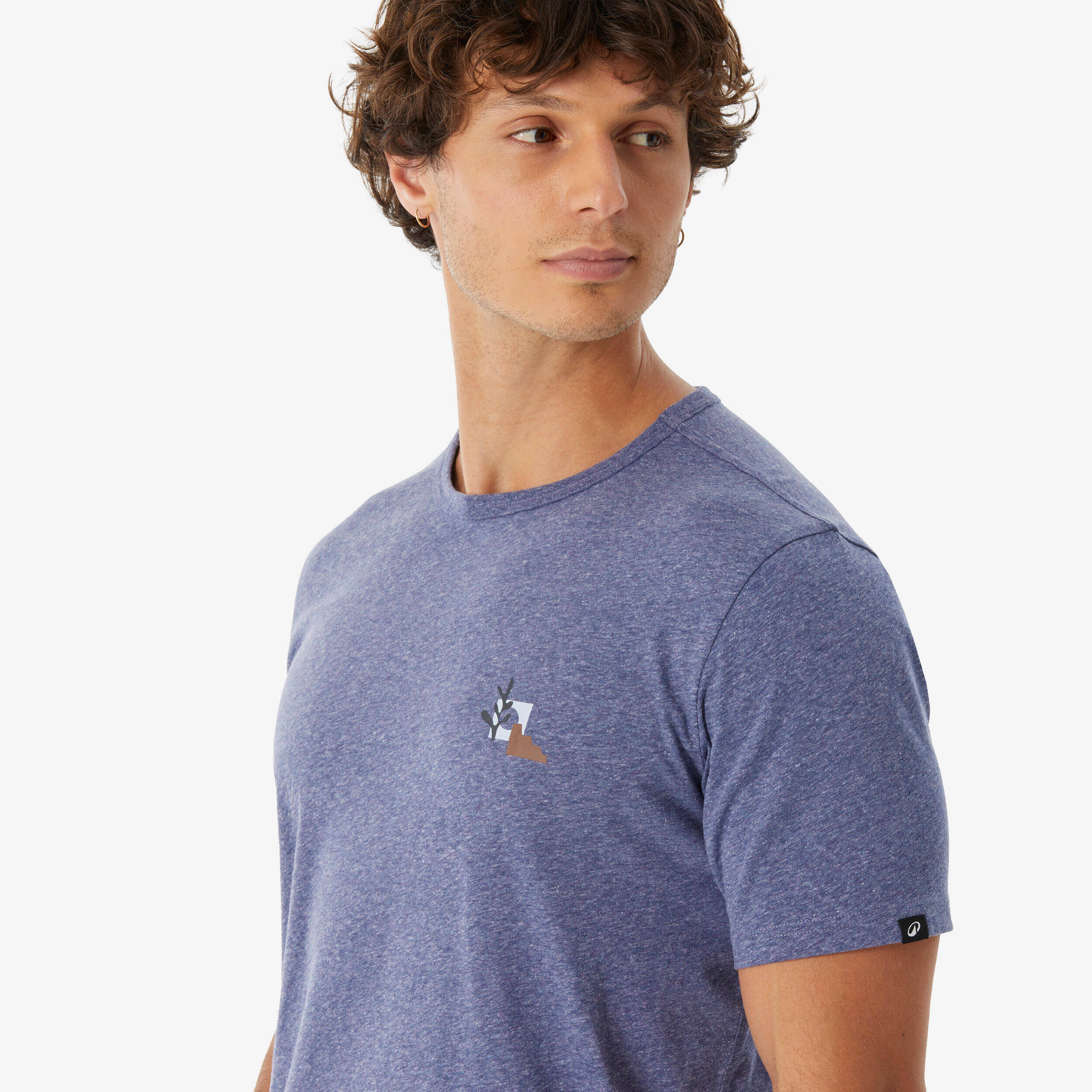 Men’s short-sleeved hiking T-shirt, NH100 - Purple -  4