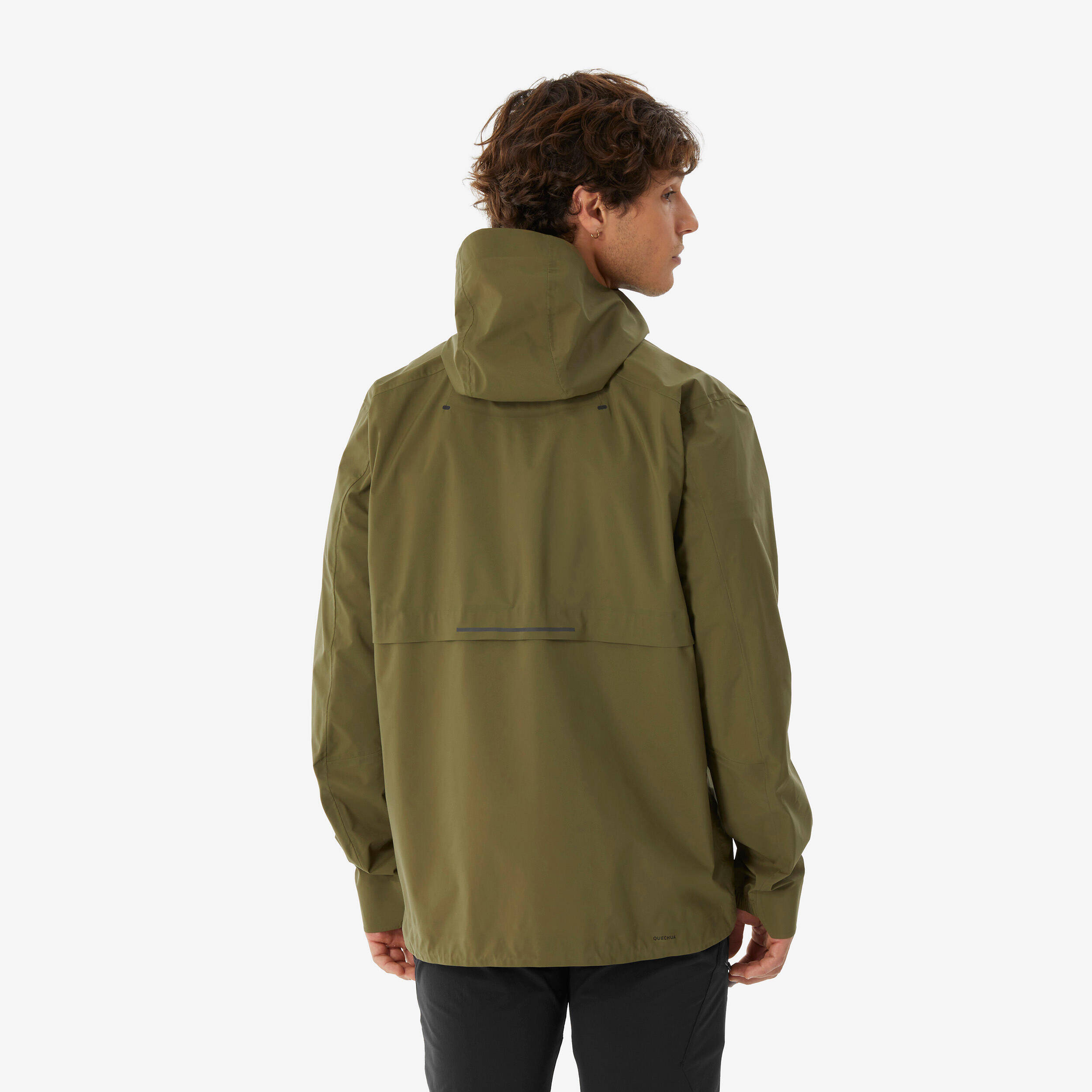 Men’s lightweight and waterproof hiking jacket , MH500 Light Green -  4