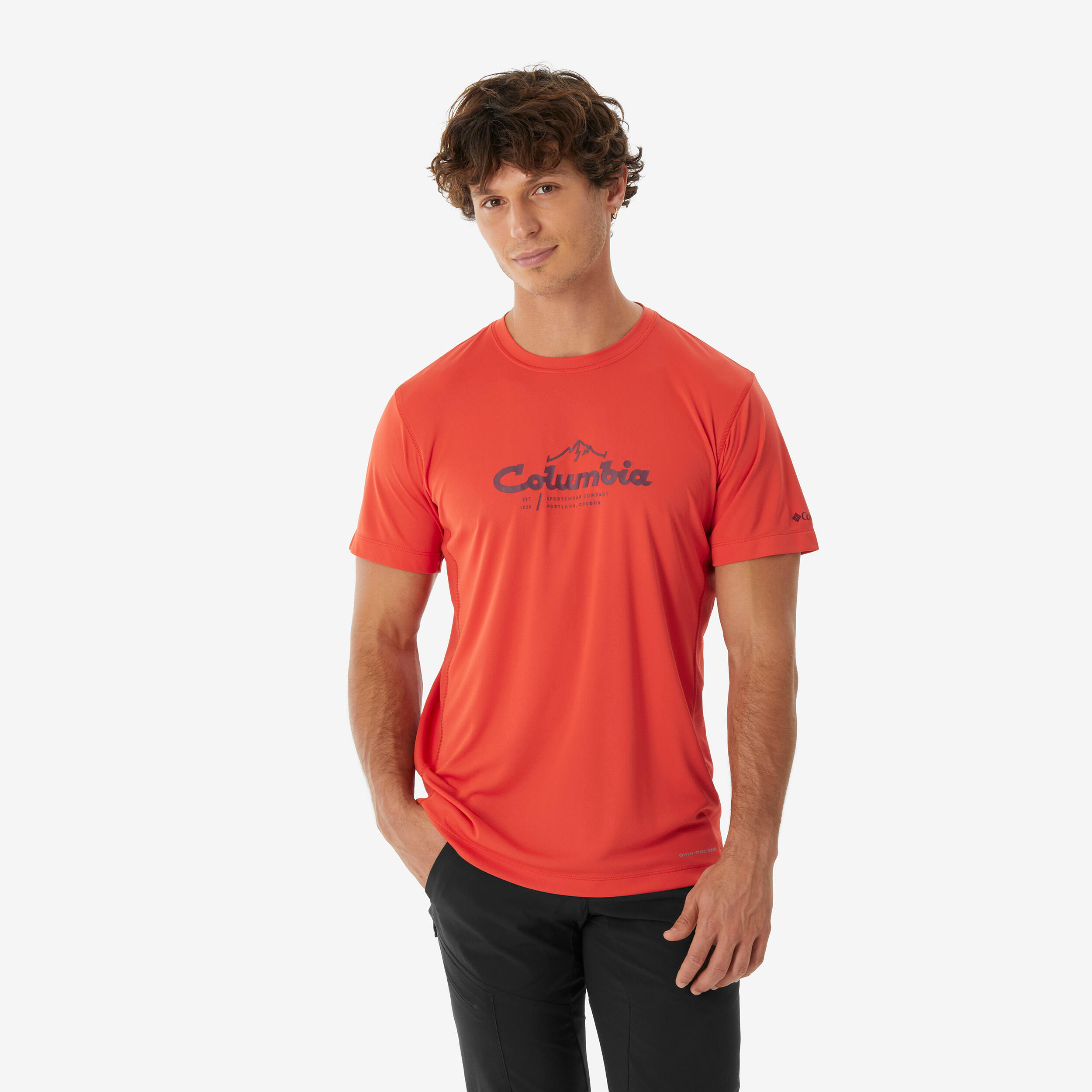 Tricou de drumeție Columbia Zero Rules light Roșu Bărbați