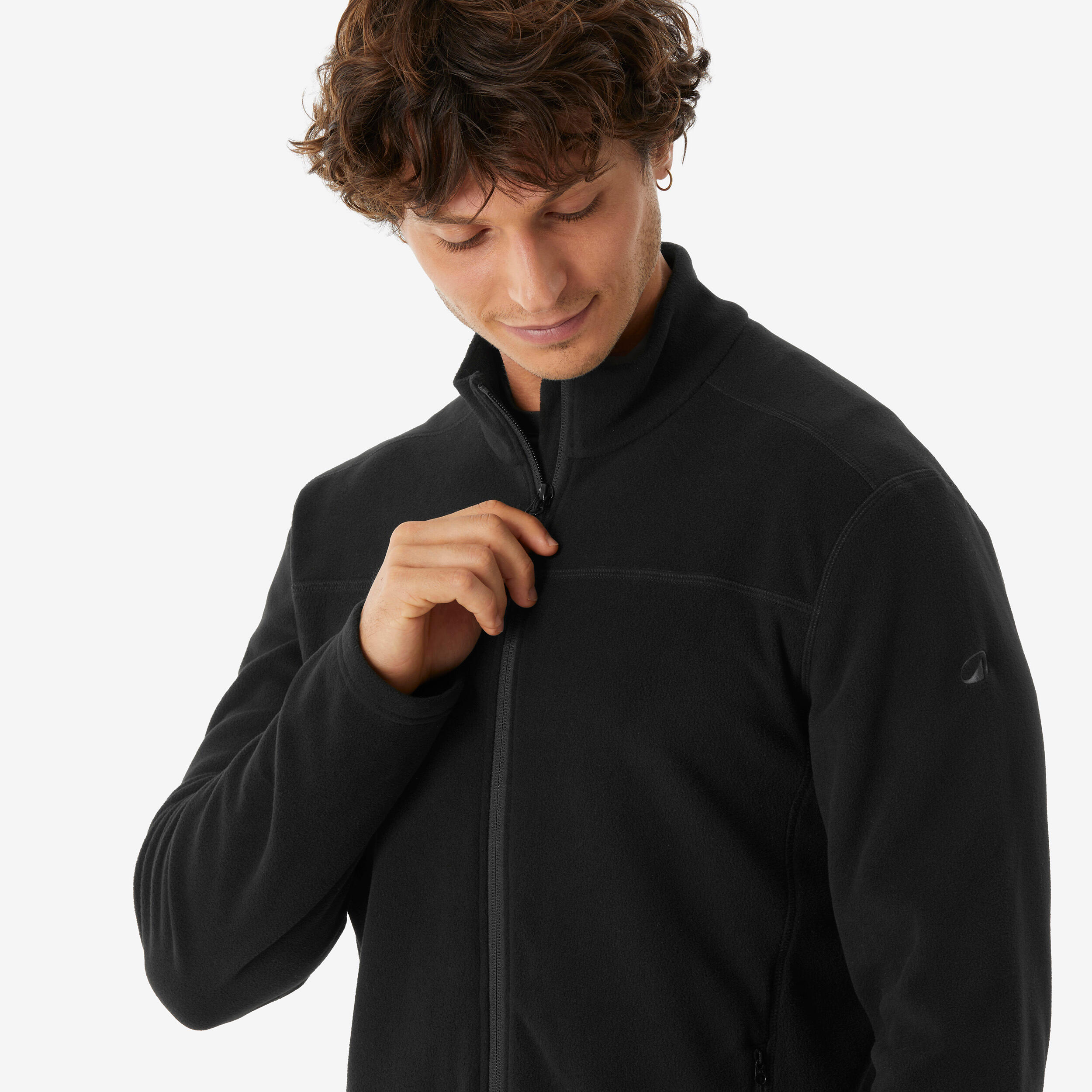 Polaire de randonnée montagne homme, MH100full zip noir 4/8