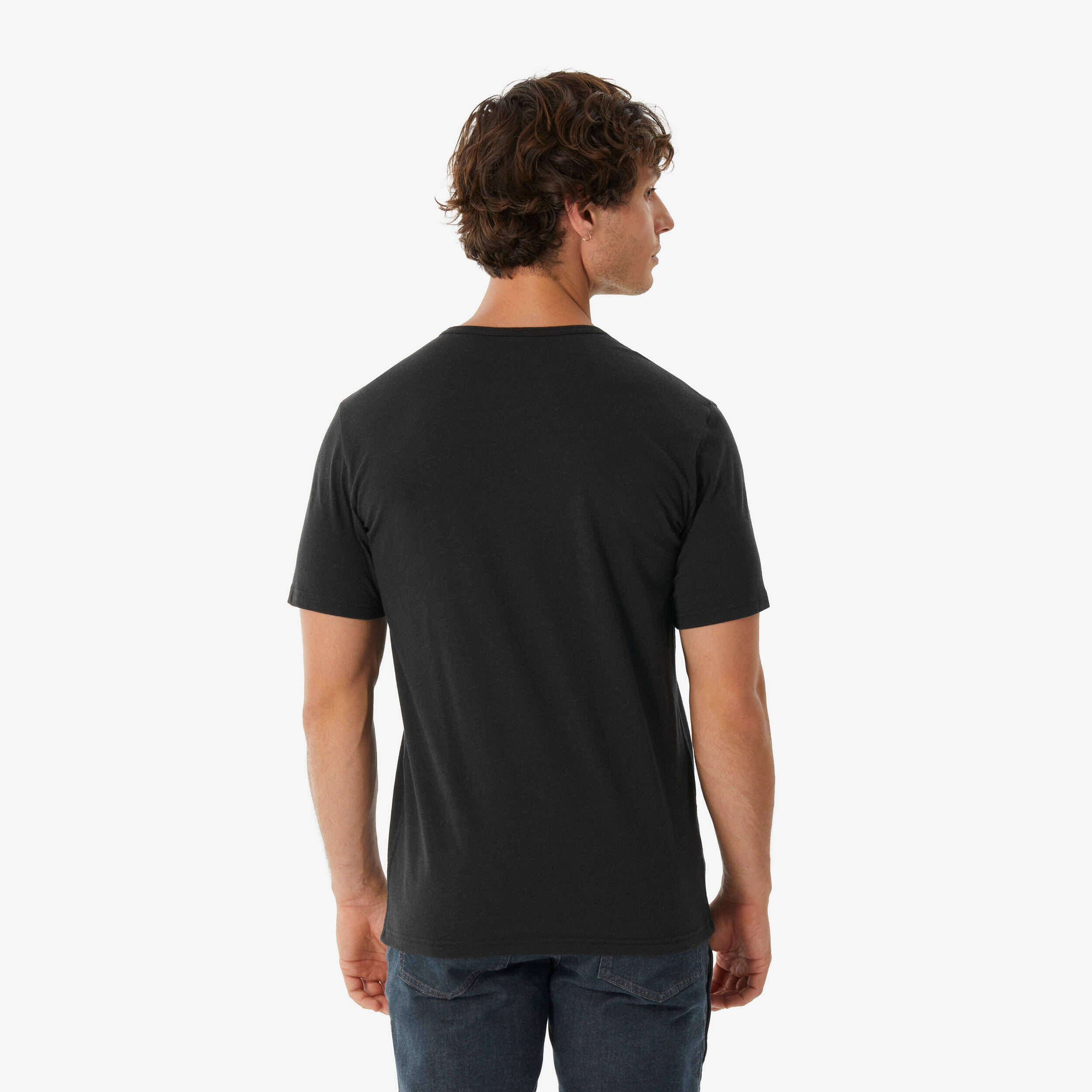 Men’s short-sleeved hiking T-shirt, NH100 - Black -  3