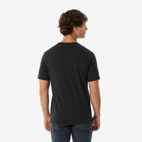 Футболка чоловіча NH100 для гірського туризму чорна