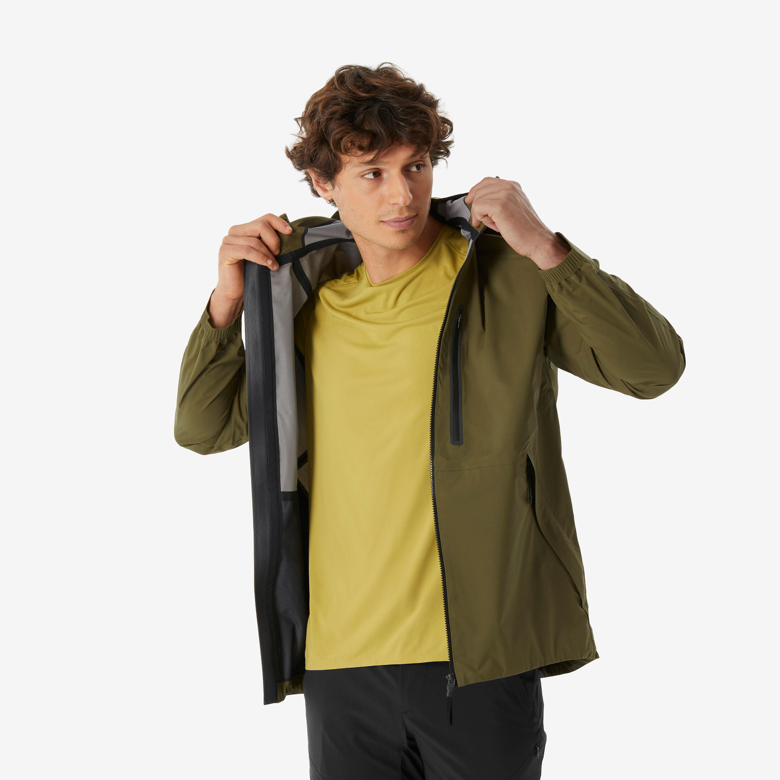 Men’s waterproof hiking jacket, MH500 Light V - Green-image-28