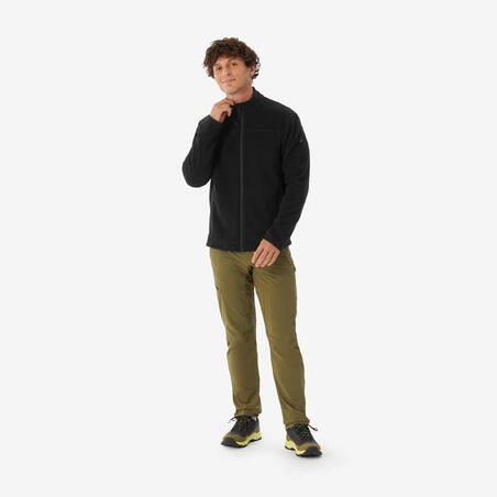 Кофта флісова чоловіча MH100 для туризму чорна