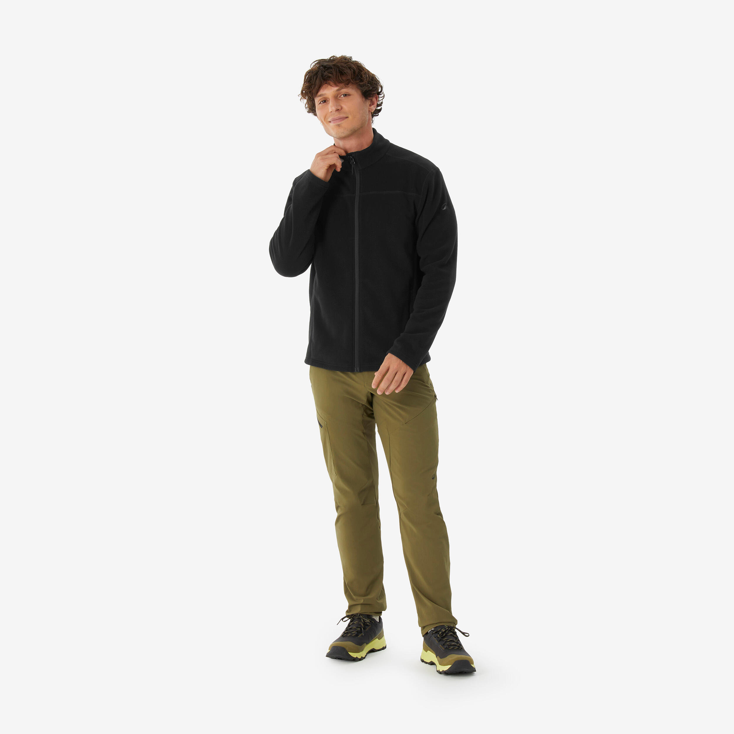 Men’s Fleece Hiking Jacket - MH 120 Black - QUECHUA