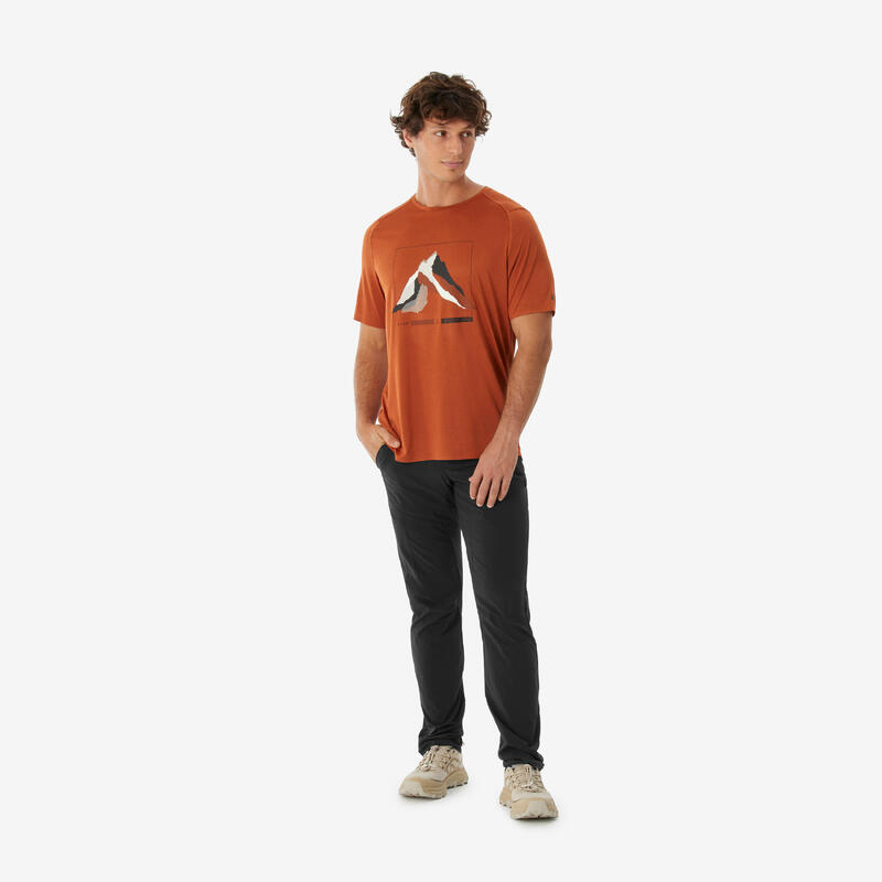 Erkek Outdoor Kısa Kollu Tişört - Turuncu - MH500