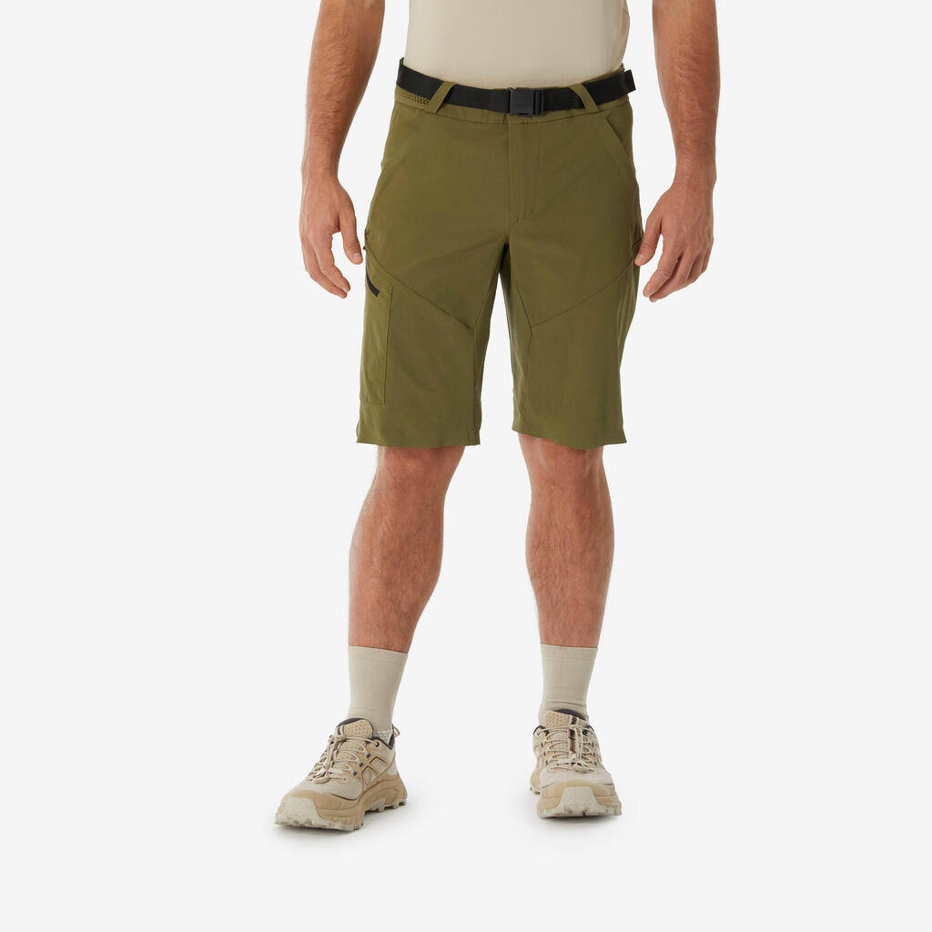 Men’s long hiking shorts, MH500 - Khaki