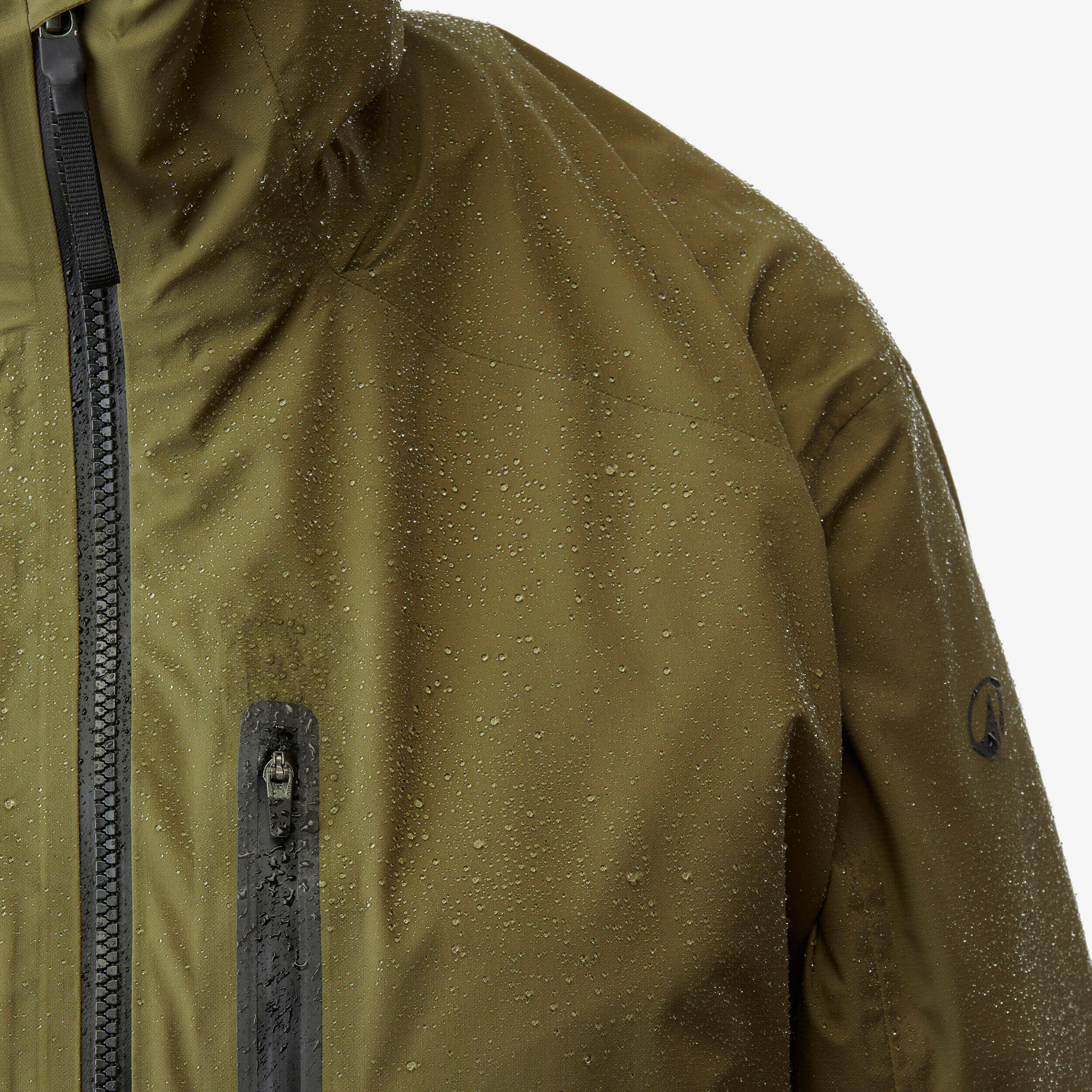 Men’s lightweight and waterproof hiking jacket , MH500 Light Green -  3