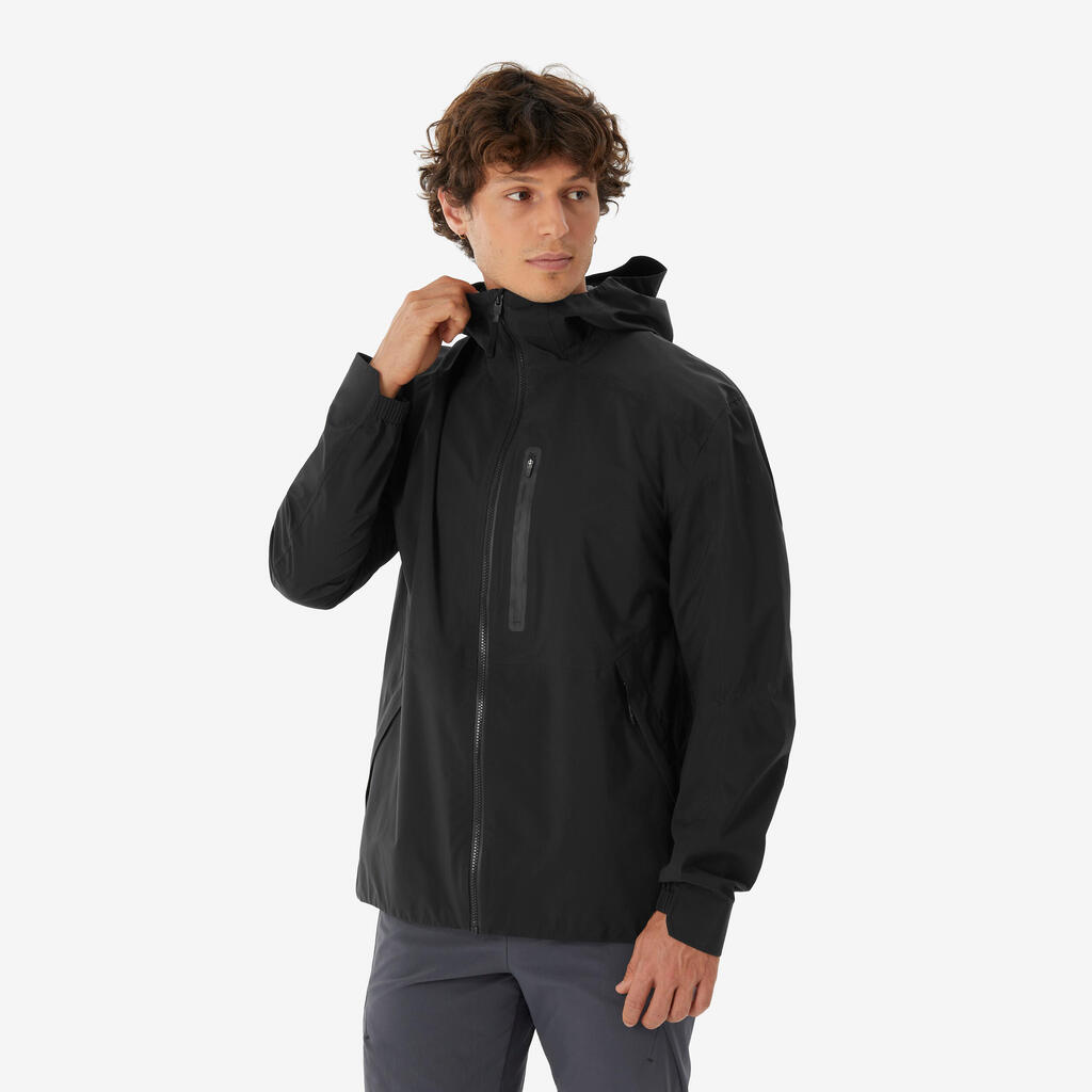 Men’s waterproof hiking jacket MH500 Light V - Black