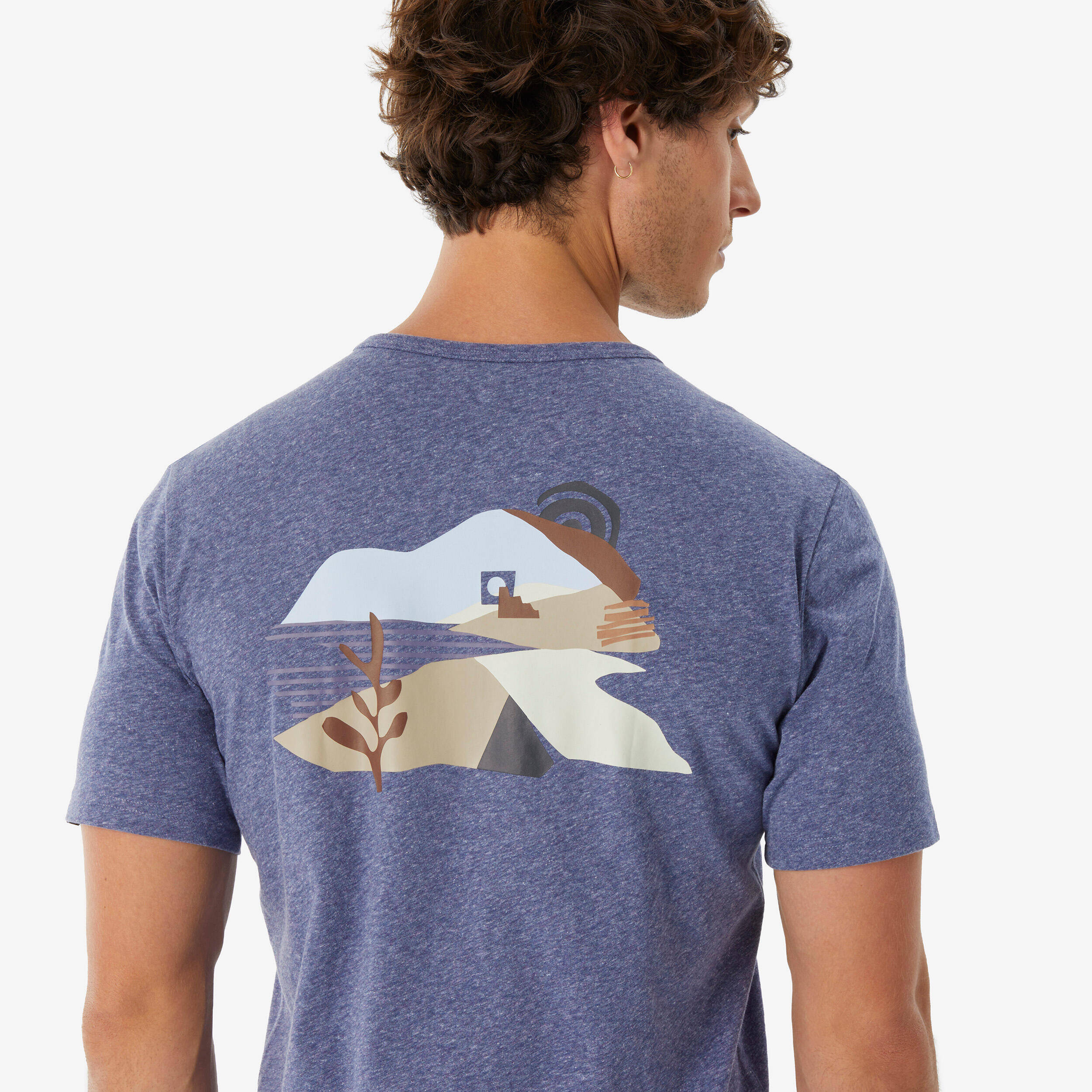 Men’s short-sleeved hiking T-shirt, NH100 - Purple -  3