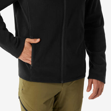 Кофта флісова чоловіча MH100 для туризму чорна