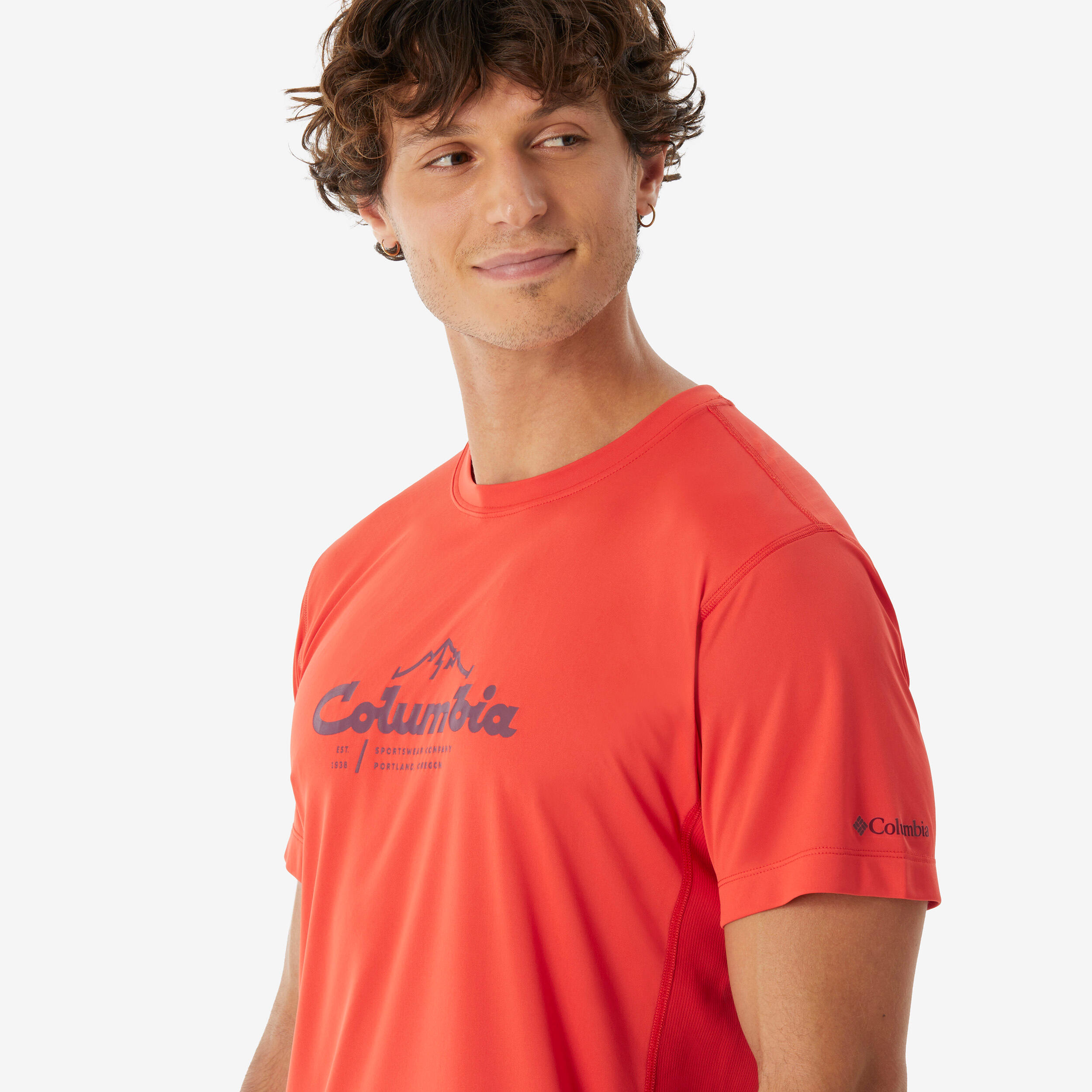 Kurzarm-Wander-T-Shirt - Columbia Zero Rules light SS Herren Rot 4/4