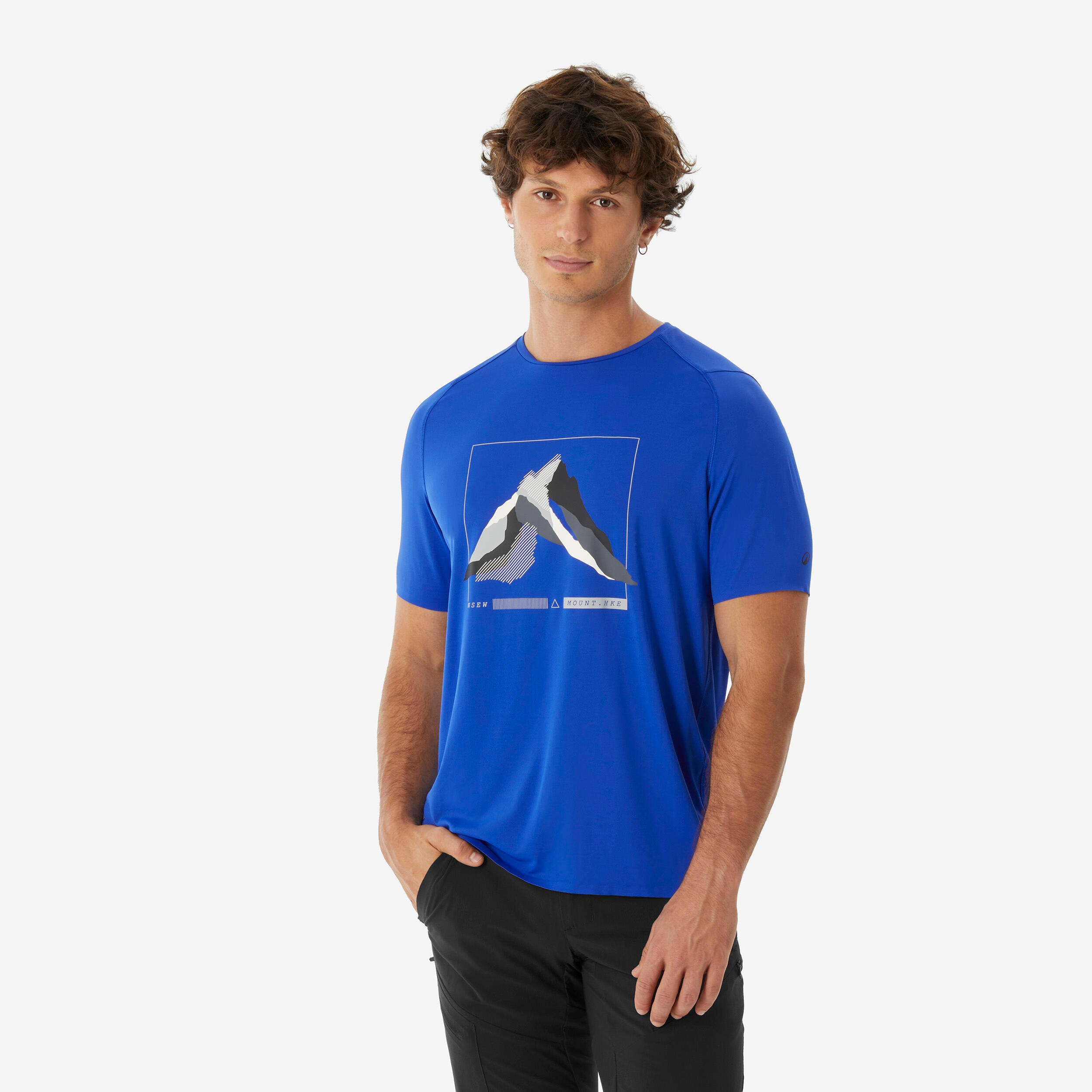 quechua Men’s short-sleeved mountain hiking T-shirt, MH500 - Blue-picture-18