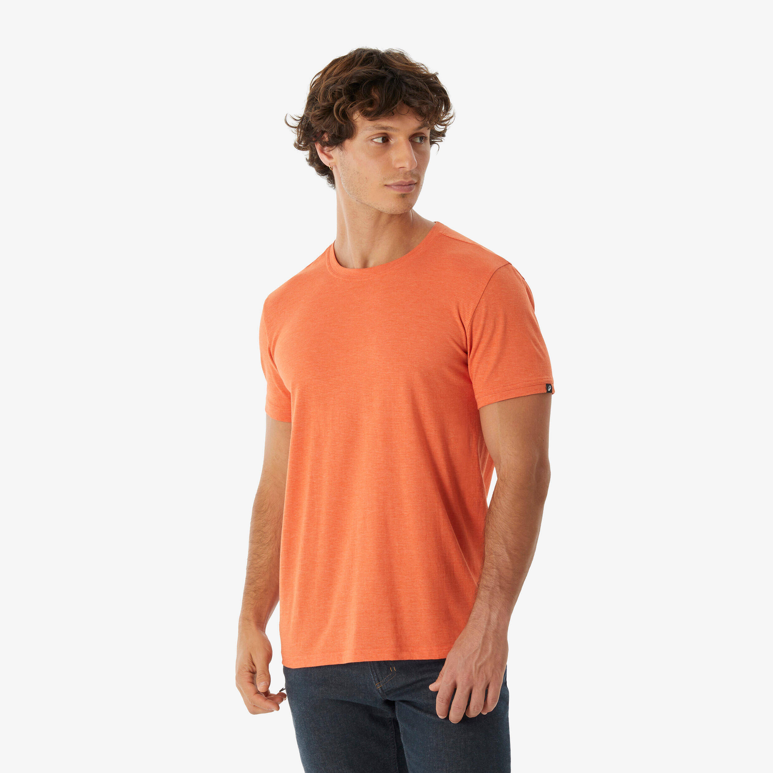 Men’s comfortable hiking T-shirt, NH500 Fresh - Orange