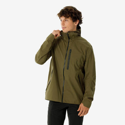 Veste de randonnée imperméable homme, MH500 Light V vert