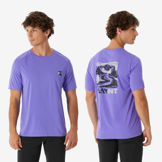 T-shirt de randonnée montagne manches courtes homme, MH500 violet